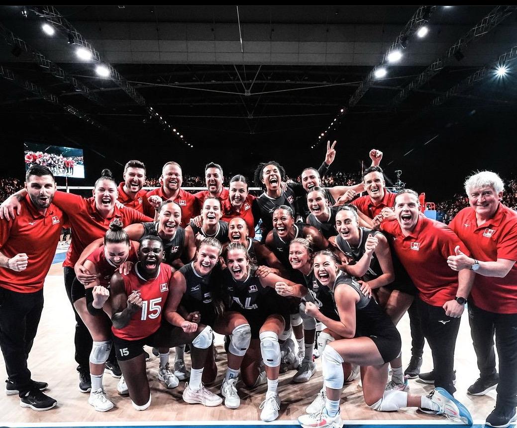Team Canada celebrating victory